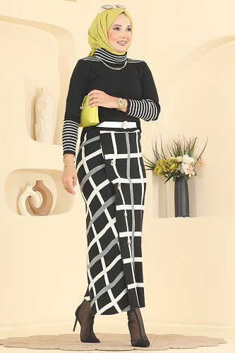 moda selvim طقم أسود 2838AYD574 - Thumbnail