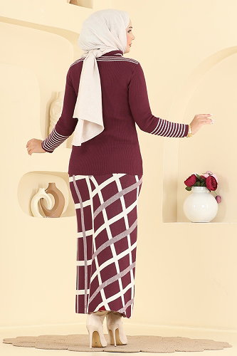 moda selvim Combined 2838AYD574 Burgundy - Thumbnail