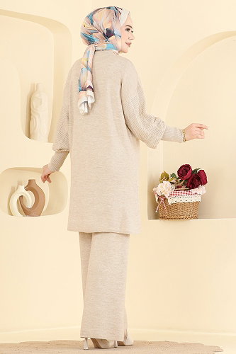 moda selvim طقم بيج 2839AYD574 - Thumbnail