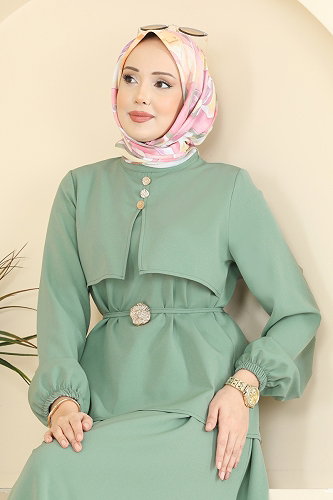 moda selvim طقم اخضر فاتح 2839SLK540 - Thumbnail