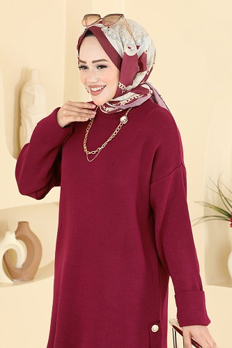 moda selvim طقم خمري 2840AYD574 - Thumbnail