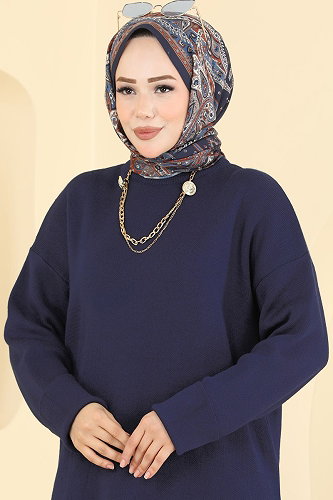 moda selvim طقم كحلي 2840AYD574 - Thumbnail