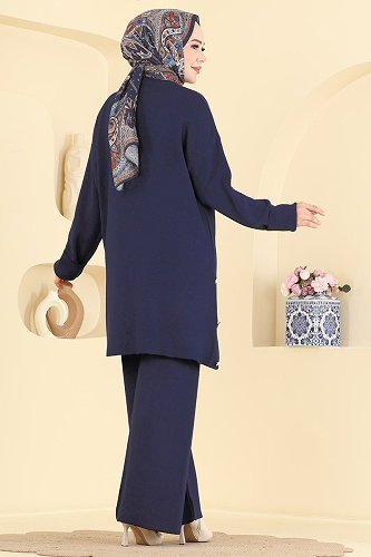 moda selvim طقم كحلي 2840AYD574 - Thumbnail