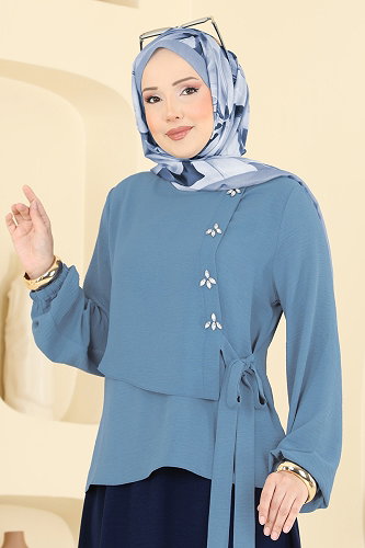 moda selvim طقم أزرق وكحلي 2844SLK540 - Thumbnail