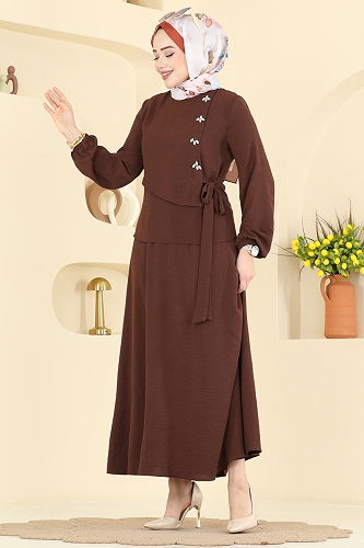 moda selvim طقم بني 2844SLK540 - Thumbnail