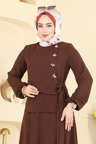 moda selvim طقم بني 2844SLK540 - Thumbnail