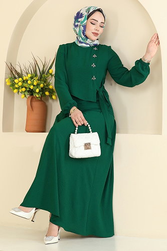 moda selvim طقم زيتي 2844SLK540 - Thumbnail