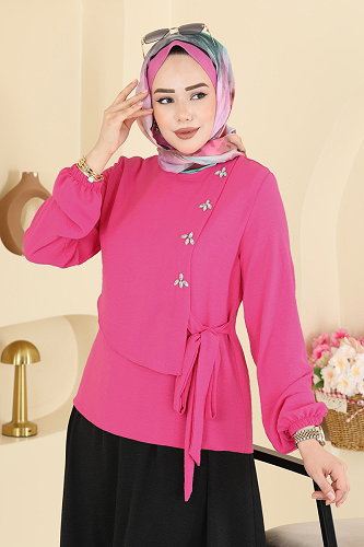 moda selvim Combined 2844SLK540 Fuchsia & Black - Thumbnail