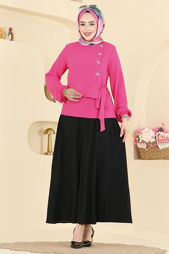 moda selvim طقم فوشي واسود 2844SLK540 - Thumbnail