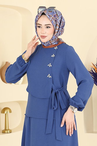 moda selvim طقم ازرق 2844SLK540 - Thumbnail