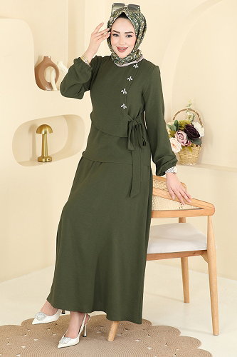 moda selvim طقم اخضر عفني 2844SLK540 - Thumbnail