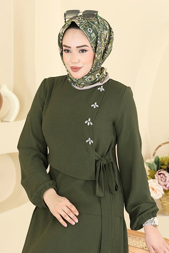 moda selvim طقم اخضر عفني 2844SLK540 - Thumbnail