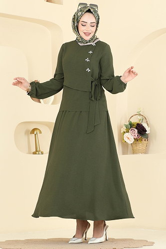 moda selvim طقم اخضر عفني 2844SLK540 - Thumbnail