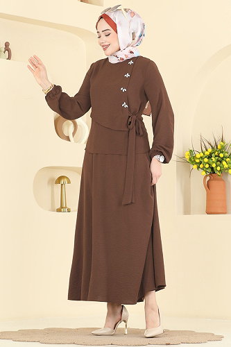 moda selvim طقم بني فاتح 2844SLK540 - Thumbnail