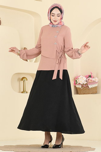 moda selvim Combined 2844SLK540 Rose Dried & Black - Thumbnail