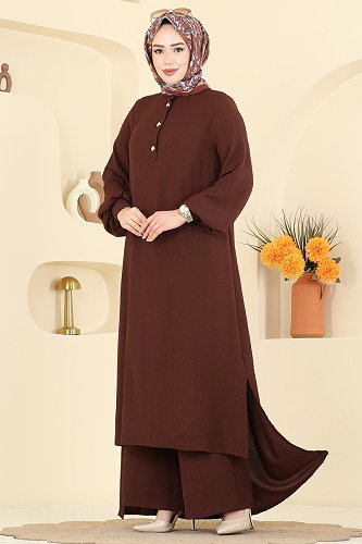 moda selvim طقم بني 2845SLK540 - Thumbnail