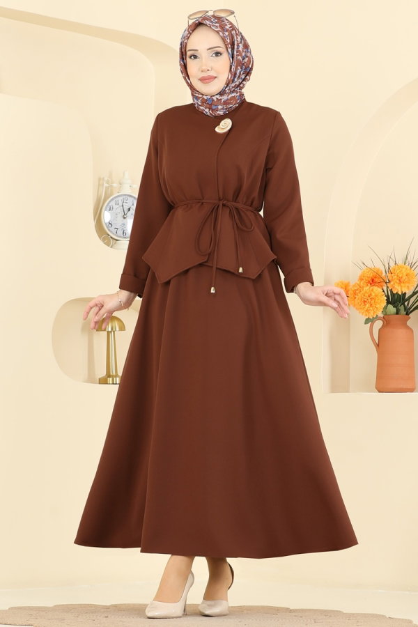 Modaselvim Hijab Combinations Combined 2848SLK540 Tan
