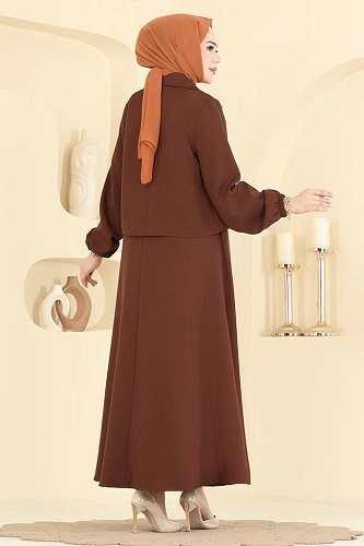 moda selvim طقم عسلي 2849SLK540 - Thumbnail