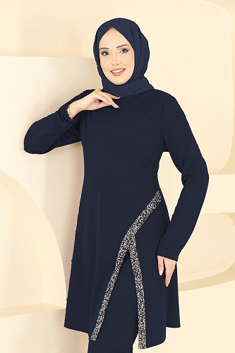 moda selvim Combined 2852ASMK1074 Navy Blue - Thumbnail