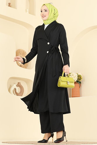 moda selvim طقم أسود 2853SL432 - Thumbnail