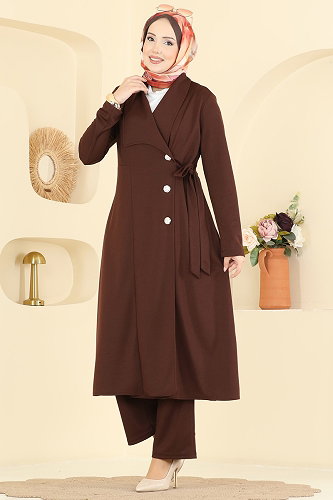 moda selvim طقم بني 2853SL432 - Thumbnail