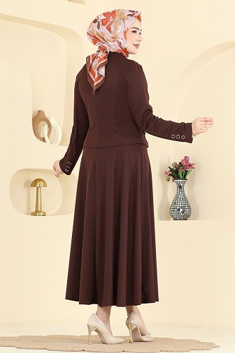 moda selvim طقم بني 2857SL432 - Thumbnail