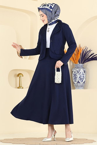 moda selvim طقم كحلي 2857SL432 - Thumbnail