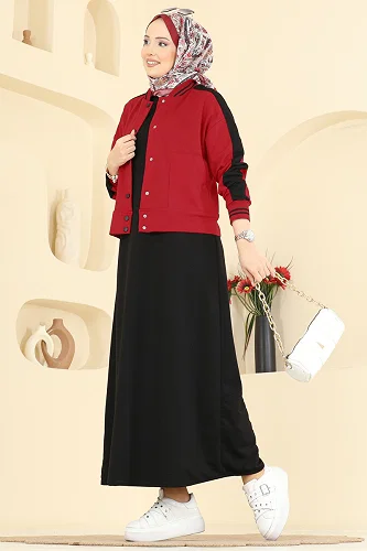 moda selvim Combined 2858SL432 Red & Black - Thumbnail