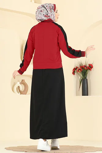 moda selvim Combined 2858SL432 Red & Black - Thumbnail