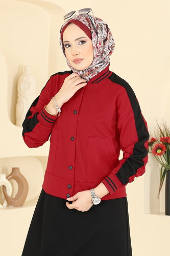 moda selvim طقم أحمر و أسود 2858SL432 - Thumbnail