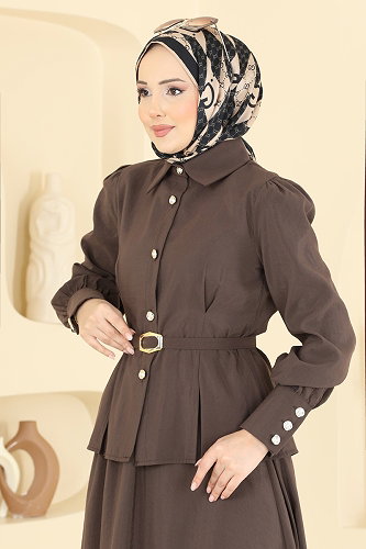 moda selvim طقم بني 2860SLK540 - Thumbnail
