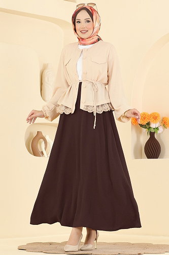 moda selvim طقم بيج وبني 2861SLK540 - Thumbnail