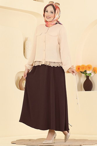 moda selvim طقم بيج وبني 2861SLK540 - Thumbnail