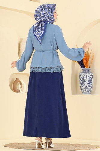 moda selvim طقم أزرق وكحلي 2861SLK540 - Thumbnail