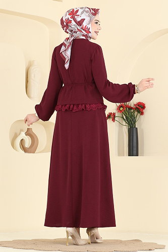 moda selvim Combined 2861SLK540 Burgundy - Thumbnail