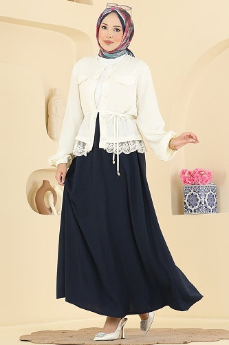 moda selvim طقم سكري وكحلي 2861SLK540 - Thumbnail