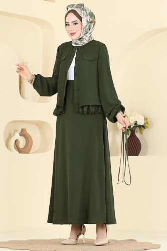 moda selvim طقم اخضر عفني 2861SLK540 - Thumbnail