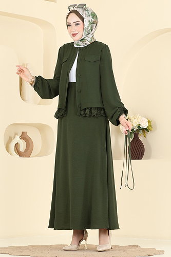 moda selvim طقم اخضر عفني 2861SLK540 - Thumbnail