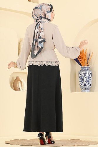 moda selvim Combined 2861SLK540 Stone & Black - Thumbnail