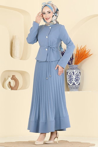 moda selvim طقم أزرق فاتح 2865SL432 - Thumbnail