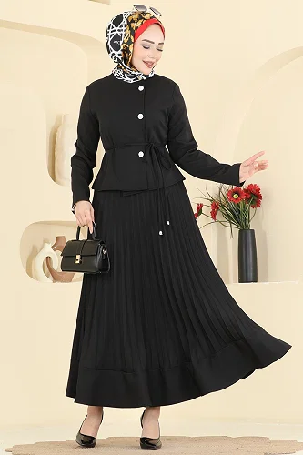moda selvim طقم أسود 2865SL432 - Thumbnail