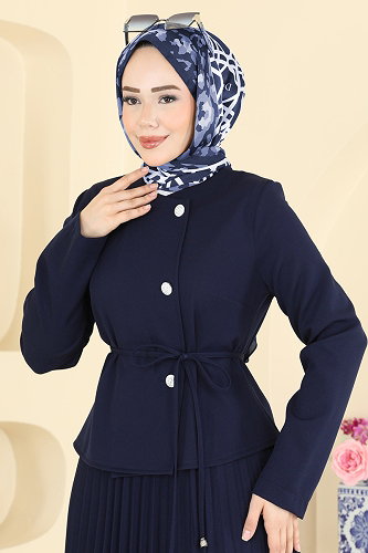moda selvim طقم كحلي غامق 2865SL432 - Thumbnail