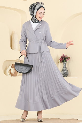 moda selvim طقم رمادي 2865SL432 - Thumbnail