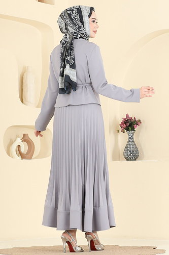 moda selvim طقم رمادي 2865SL432 - Thumbnail