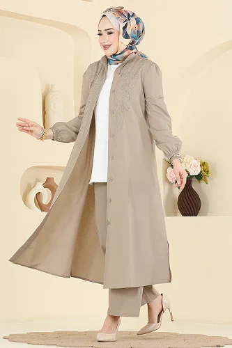 moda selvim طقم بيج 2866SL432 - Thumbnail