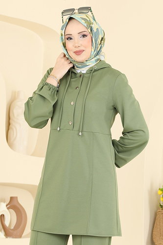 moda selvim طقم أخضر عشبي 2869SLK540 - Thumbnail