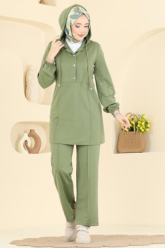 moda selvim طقم أخضر عشبي 2869SLK540 - Thumbnail