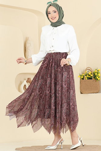moda selvim Combined 2871SLK540 Burgundy - Thumbnail