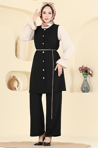moda selvim طقم أسود 2876SLK540 - Thumbnail
