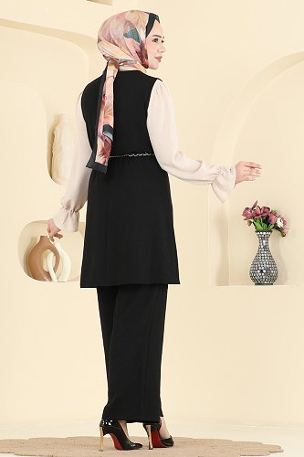 moda selvim طقم أسود 2876SLK540 - Thumbnail
